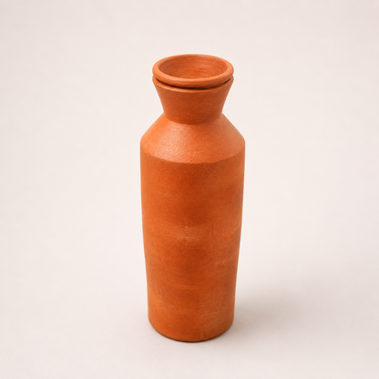EcoSip Edge | Natural Terracotta Water Bottle | 800ml | upper-view