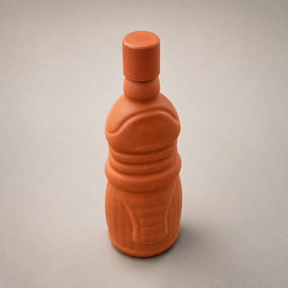 EcoSip_Ridge_Natural_Terracotta_Water_Bottle_700ml_upperview