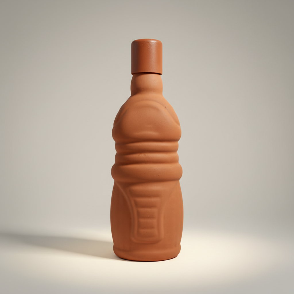 EcoSip Ridge | Natural Terracotta Water Bottle | 800ml